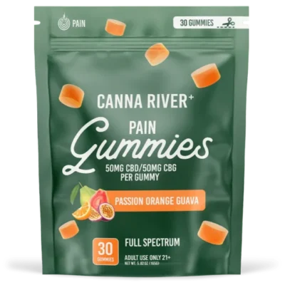 Canna River Full Spectrum CBD Gummies for Pain - 30 Count - Passionfruit, Orange, Guava
