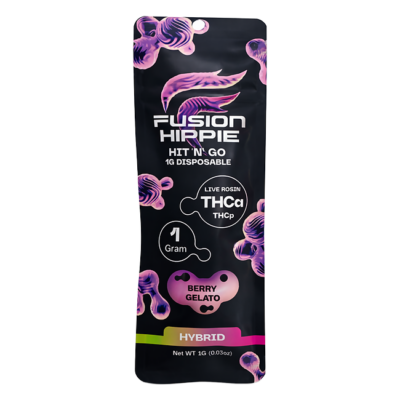 Fusion Hippie Hit N Go THCA THCP Live Rosin Disposable Vape 1G