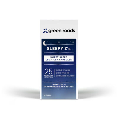 Green Roads – Sleepy Z’s Sweet Sleep Capsules – CBD + CBN + Melatonin – 750mg Total – 30 Count