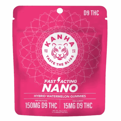KANHA Nano Gummies 10ct, 15mg D9 THC Gummies - Watermelon (Hybrid)