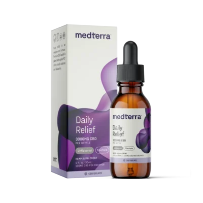Medterra Daily Relief CBD Isolate Oil Unflavored-500mg-3000mg