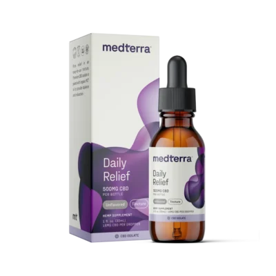Medterra Daily Relief CBD Isolate Oil Unflavored-500mg-3000mg