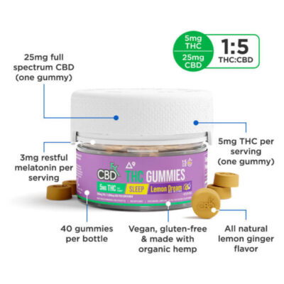 THC Gummies with CBD + Melatonin – Lemon Dream Sleep