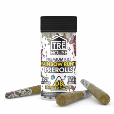 TRĒ House Delta 8 Flower Rainbow Runtz Pre Rolls – 5ct