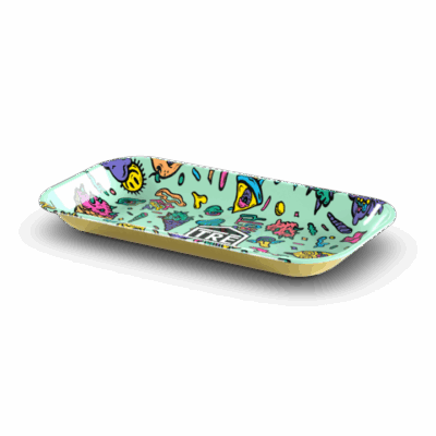 TRĒ House Large Metal Rolling Tray - Green2