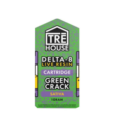 TRĒ House Live Resin Delta 8 Vape Cartridge 1g - Green Crack (Sativa)