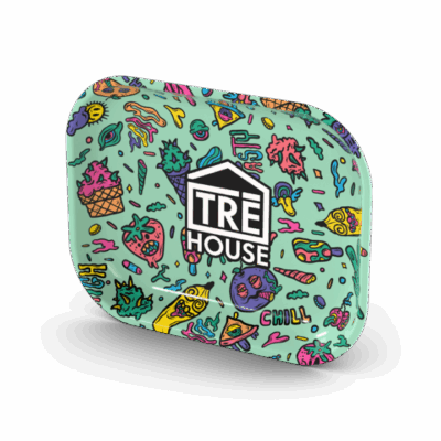 TRĒ House Medium Metal Rolling Tray - Green
