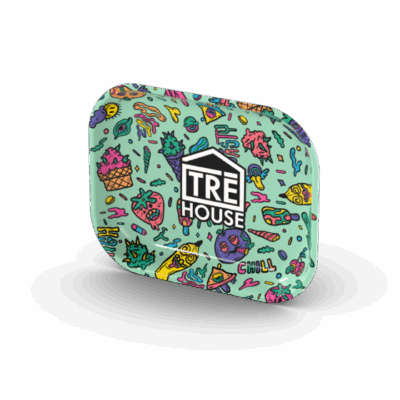 TRĒ House Small Metal Rolling Tray - Green