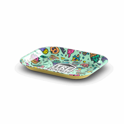 TRĒ House Small Metal Rolling Tray - Green2