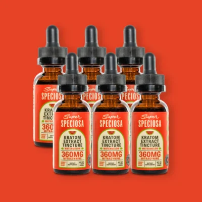 Bottle of watermelon kratom tincture with a green liquid and a dropper, featuring a vibrant watermelon-themed label.