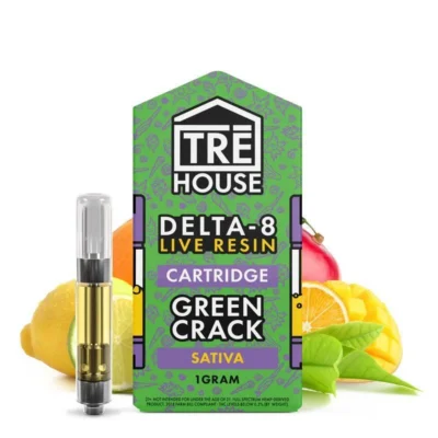 TRĒ House Live Resin Delta 8 Cartridge 1g  Various Strains