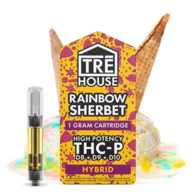 TRĒ House Live Resin THC-P + Delta 8 + Delta 9 + Delta 10 Cartridge Rainbow Sherbert 1g