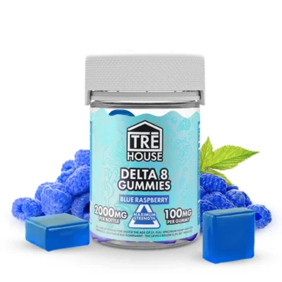 TRĒ House Delta 8 Gummies Blue Raspberry 2000MG