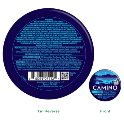 Camino Midnight Blueberry 'Sleep' 5mg D9 THC : 1mg CBN Gummies