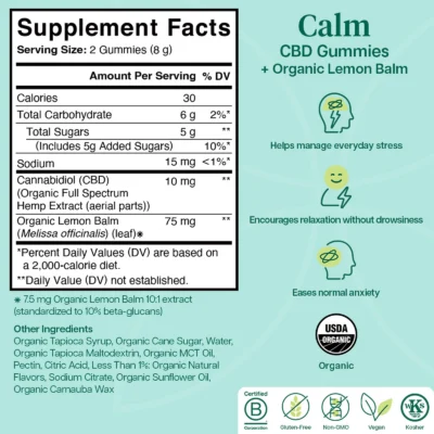 Charlotte's Web-Calm Hemp Extract-CBD-Gummies -Lemon Lime-60ct