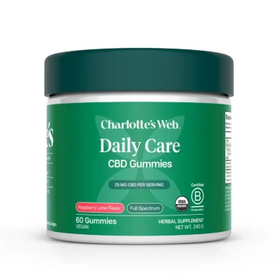 Charlotte’s Web Full Spectrum CBD Daily Care Gummies Raspberry Lime 60 Count