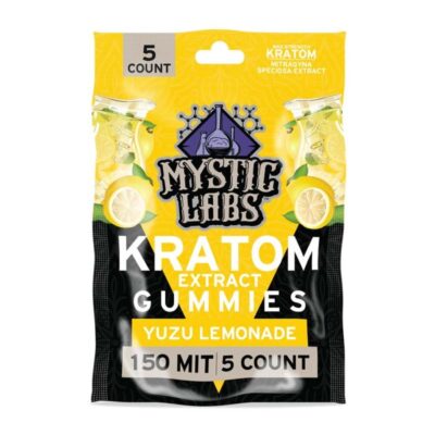 Mystic Labs Kratom Extract Gummies 150 MIT 5ct yuzu lemonade