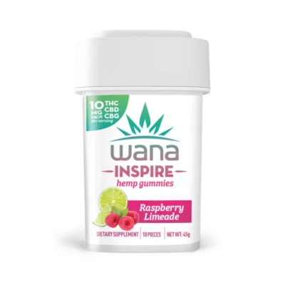 Wana Inspire 10mg THC CBD CBG Gummies - Raspberry Limeade