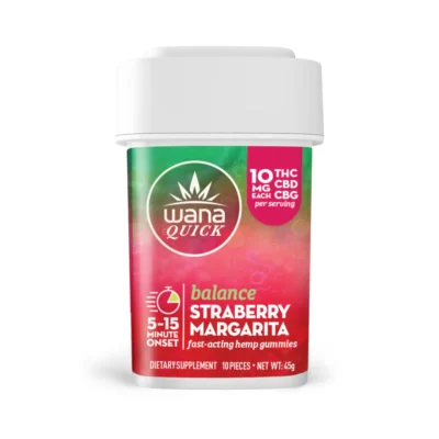 Wana Quick Balance 10mg THC: CBD: CBG Gummies - Strawberry Margarita