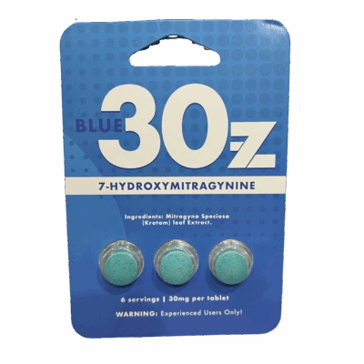 Blue 30z Pseudoindoxyl & 7-Hydroxymitragyne Tablets 30mg | 3 Count