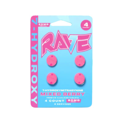 Rave 7OH Chewable Tabs 20mg per Tablet 4ct - Mixed Berry