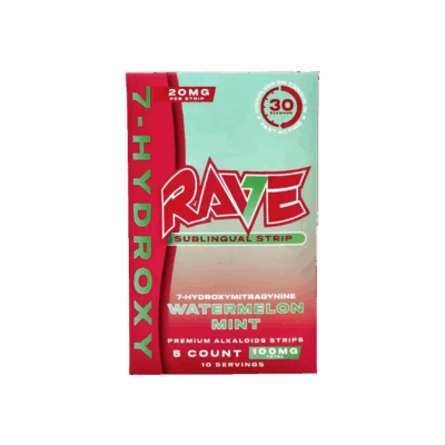 Rave 7OH Sublingual Strips 20mg Per Strip 5ct - Watermelon Mint