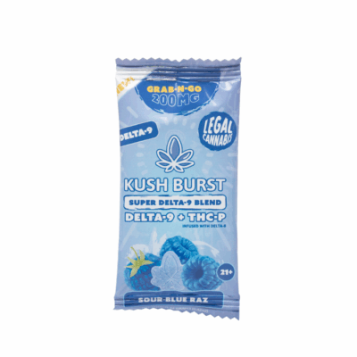 Super Delta-9 Blend THC Gummies - Sour Blue Raz - Kush Burst - Grab & Go 200mg