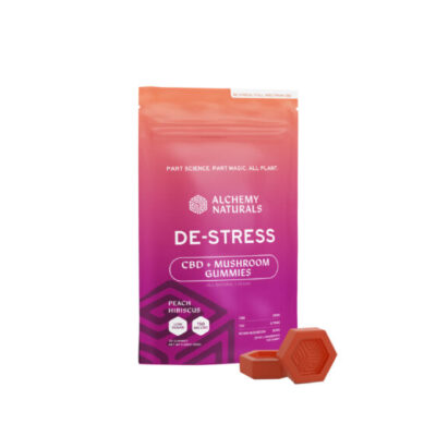 Alchemy Naturals CBD Gummies for Stress with Adaptogenic Mushrooms – Peach Hibiscus 750mg