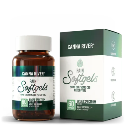 Canna River Broad Spectrum THC Free CBD Pain Softgels 60ct