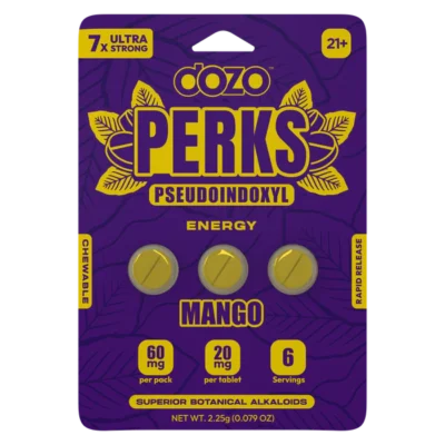 Dozo Perks Pseudoindoxyl Chewable Tablets 20mg Ultra Strong Mango