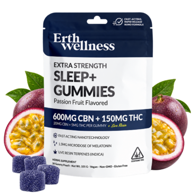 Erth Wellness Extra Strength Sleep CBN + THC Gummies Passion Fruit 30 Count