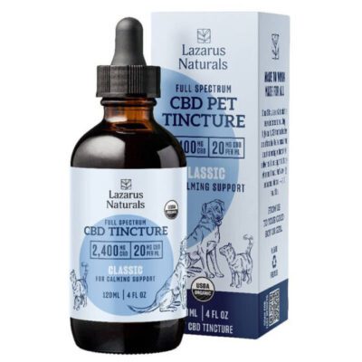 Lazarus Naturals Full Spectrum CBD Pet Tincture – Classic Calming Formula 2400mg