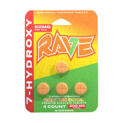 Rave 7-Hydroxymitragynine 50mg Tablets 4ct