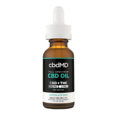 cbdMD Full Spectrum CBD + THC Oil Tincture – Chocolate Mint 3000mg