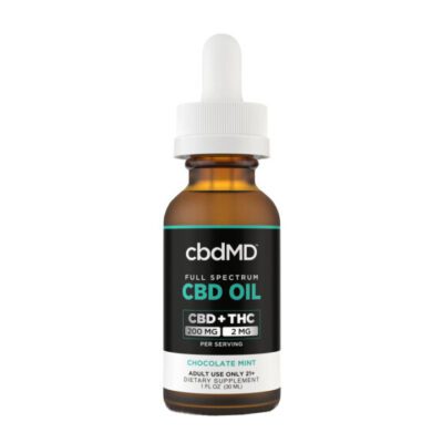 cbdMD Full Spectrum CBD + THC Oil Tincture – Chocolate Mint 6000mg