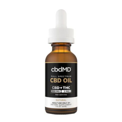 cbdMD Full Spectrum CBD + THC Oil Tincture – Natural 3000mg