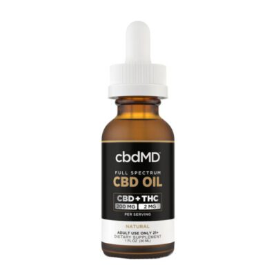 cbdMD Full Spectrum CBD + THC Oil Tincture – Natural 6000mg