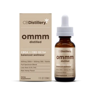 CBDistillery  ommm Distilled Full Spectrum CBDA + CBD Raw Synergy Oil Tincture –500MG + 500MG – 30mL