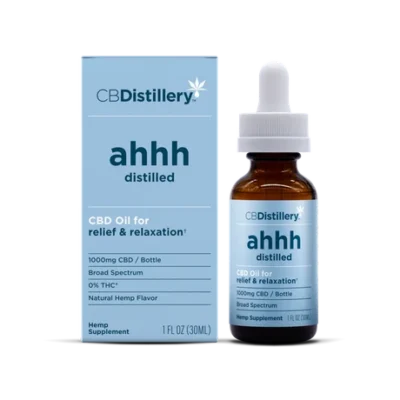 CBDistillery – ahhh Distilled Relief & Relaxation Broad Spectrum CBD Oil – 1000MG–2500MG – 30mL
