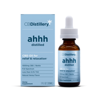 CBDistillery – ahhh Distilled Relief & Relaxation Full Spectrum CBD Oil – 30mL