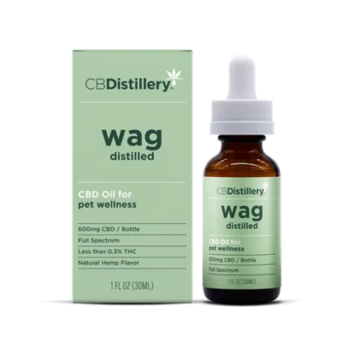 CBDistillery Wag Distilled Full Spectrum CBD Pet Wellness Tincture 150MG / 600MG – 30mL