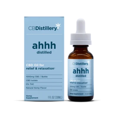 CBDistillery – ahhh Distilled Relief & Relaxation CBD Isolate Oil – 1000MG–2500MG – 30mL