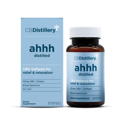 CBDistillery ahhh Distilled Broad Spectrum CBD Softgels – 30MG