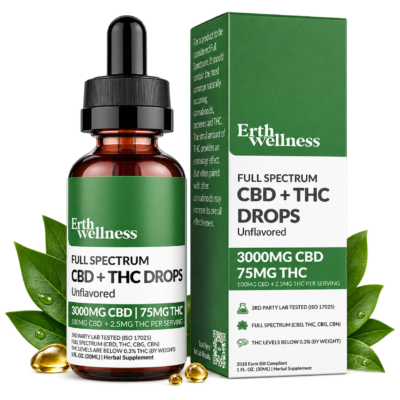 Erth Wellness Full Spectrum CBD + THC Relief Drops Unflavored 30mL