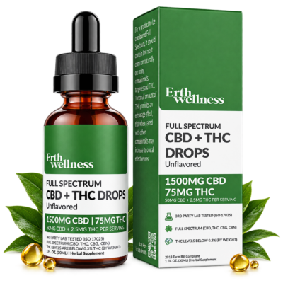 Erth Wellness Full Spectrum CBD + THC Relief Drops Unflavored 30mL