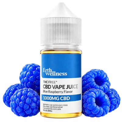 Erth Wellness CBD Isolate Vape Juice Blue Raspberry 1000mg 30mL