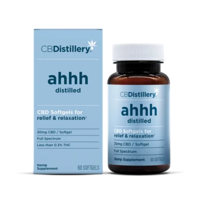 CBDistillery ahhh Distilled Full Spectrum CBD Softgels – 30MG – 30 & 60 Count