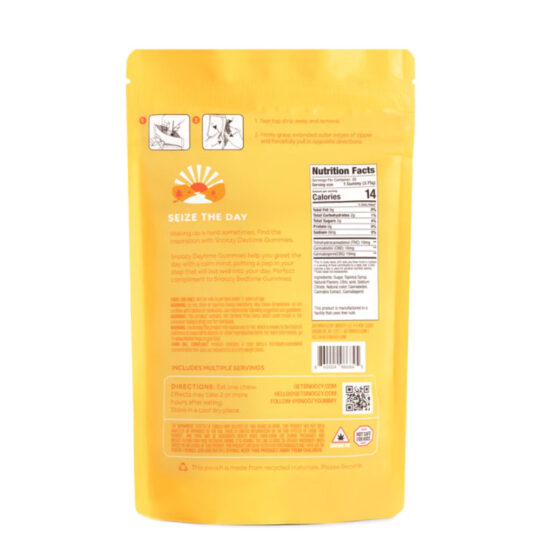 Snoozy CBD + Delta 9 THC Gummies for Daytime with CBG 30mg - Orange back