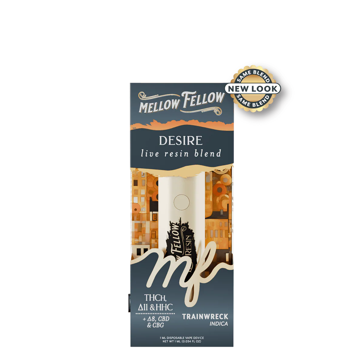 Mellow Fellow Desire Live Resin Blend 1ml Disposable Vape - Trainwreck (Indica)