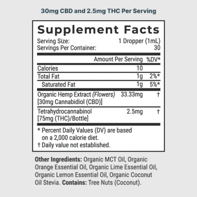 Joy Organics Full Spectrum Delta 9 THC Tincture 30mg - Citrus